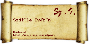 Szüle Iván névjegykártya
