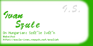 ivan szule business card